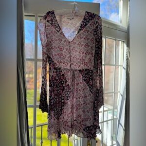 Rebecca Minkoff Multi Color Dress with Bell Sleeve Size 6